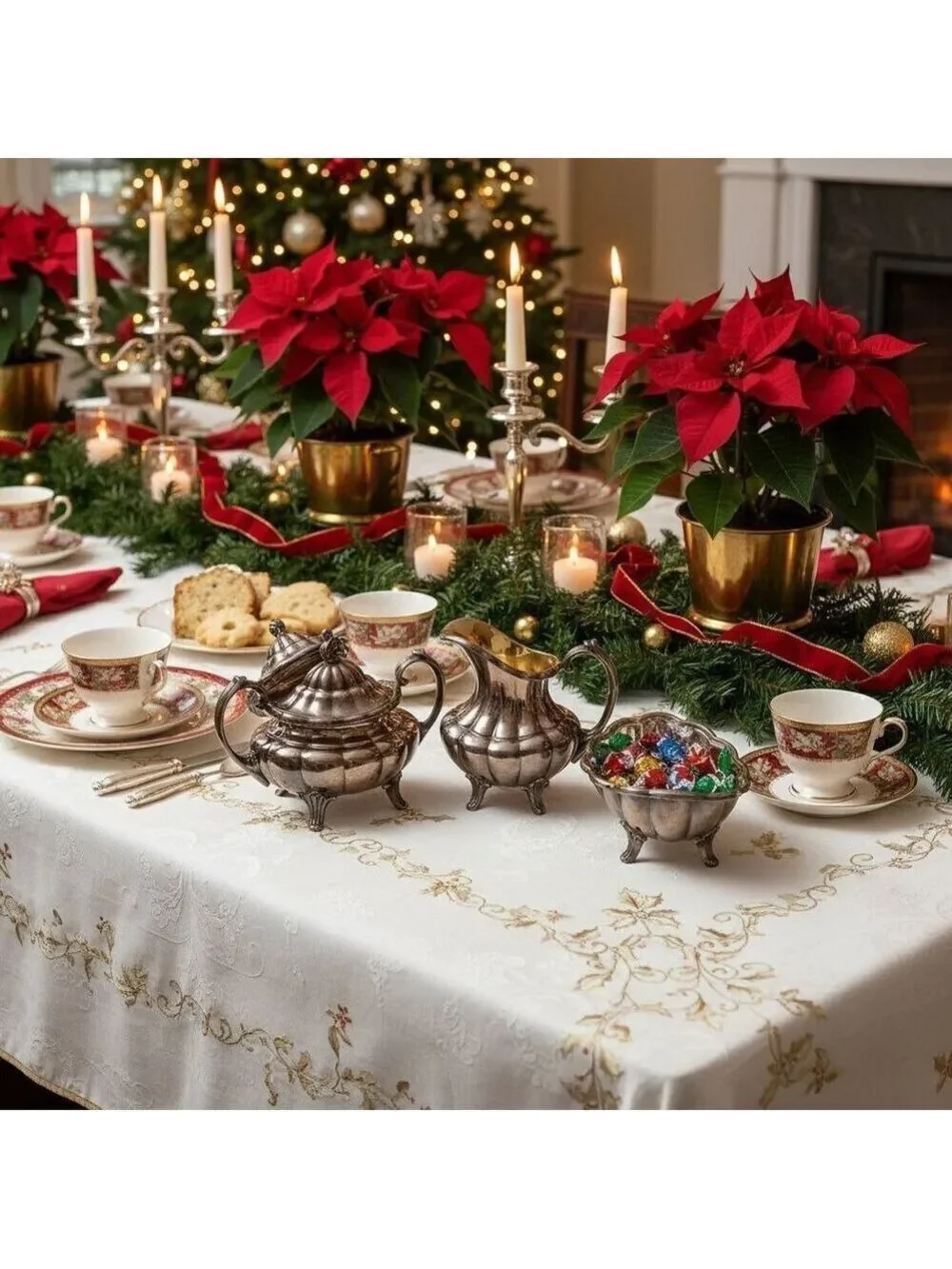 Reed and Barton Silver Plated Sugar Bowl Creamer Mint Bowl Set 7050 Holiday